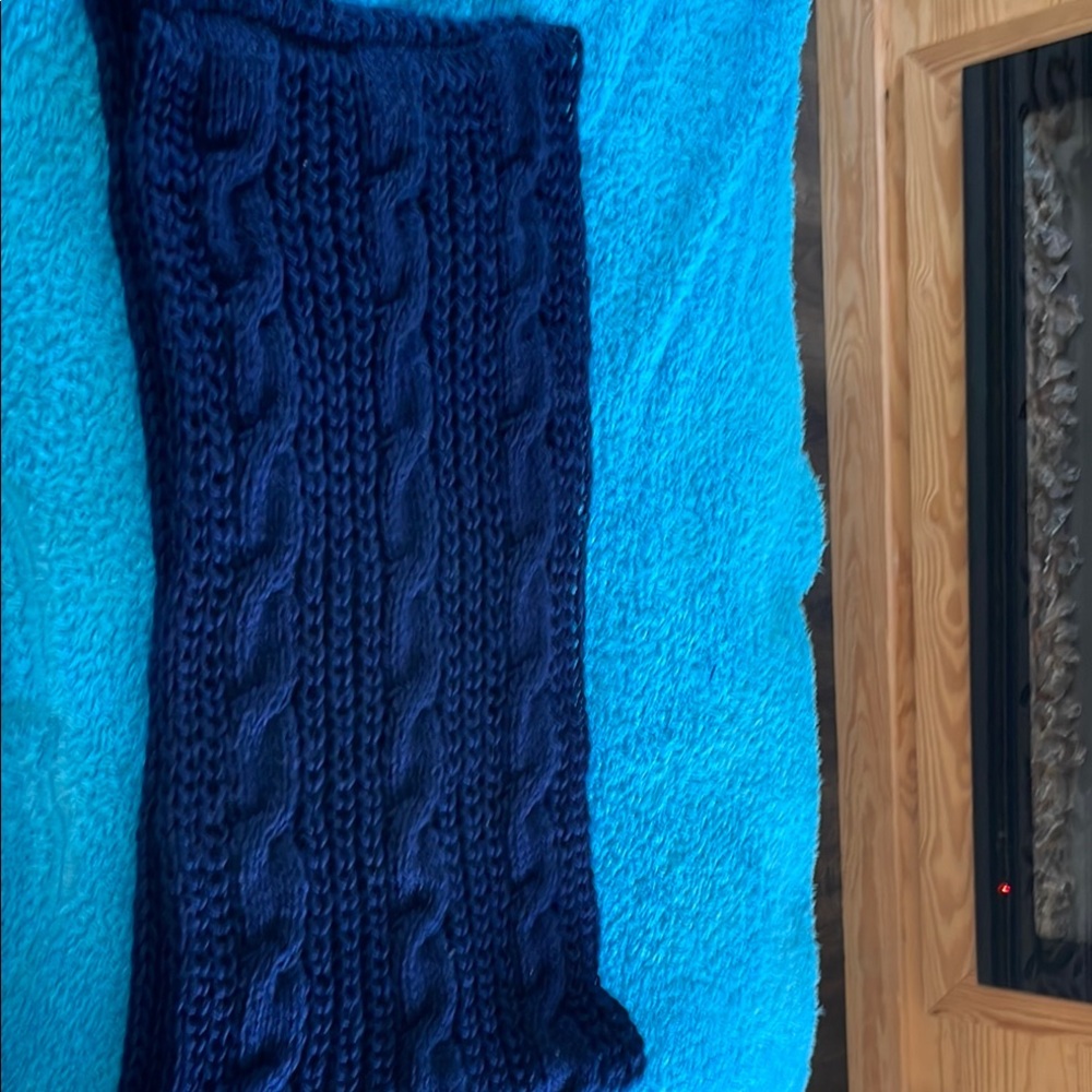 Navy Blue Cable Knit Infinity Loop Scarf